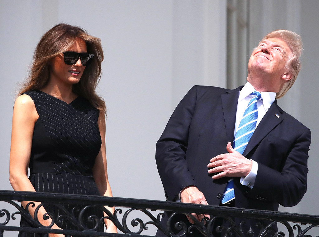 Internet Erupts After Donald Trump Stares Directly At Solar Eclipse E Online
